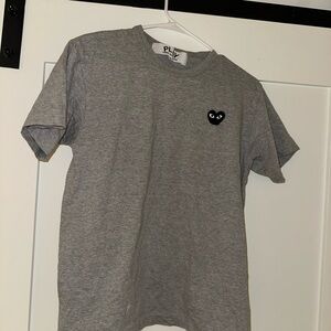 Comme des Garcon Play Gray T-Shirt with Heart Logo